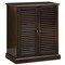 Saltoro Sherpi Double Door Solid Wood Shoe Cabinet with Blocked Panel Feet, Espresso Brown-